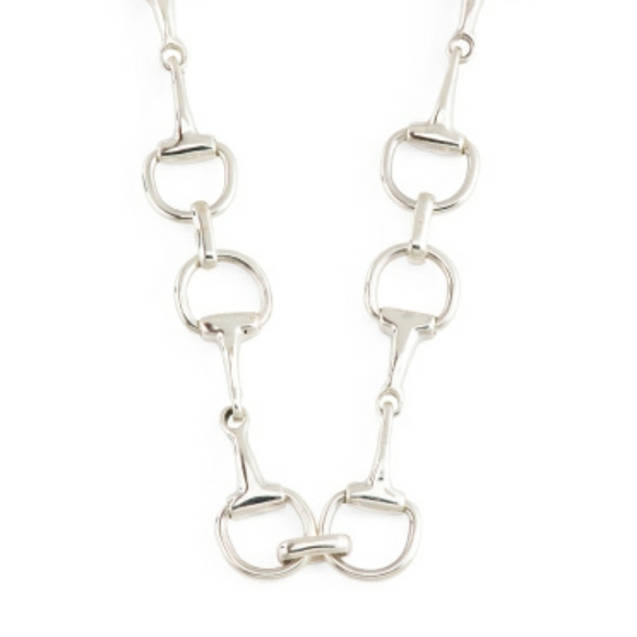 Genuine Teocalli Sterling Silver Horsebit Chain Necklace 17.5" - Picture 1 of 7